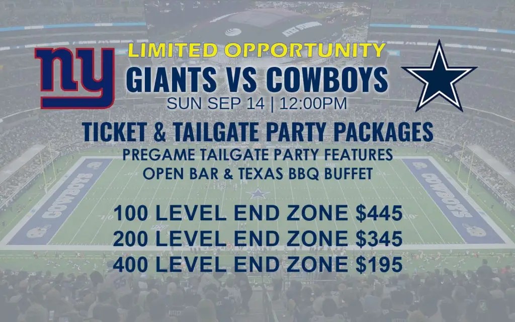 Ticket and Tailgate Party Packages