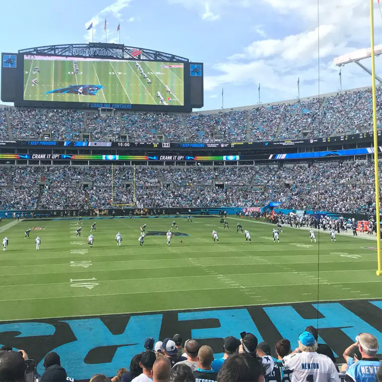a football game in a stadium